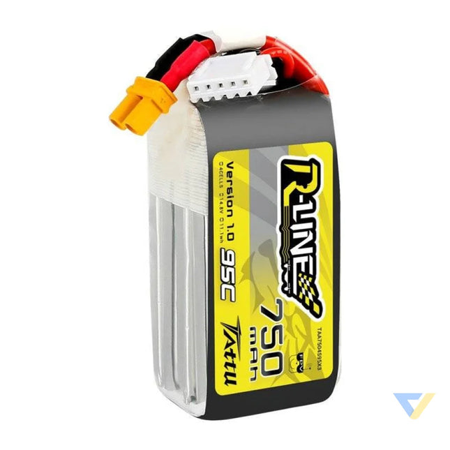 Battery Tattu R Line 750mAh 14.8V 95C 4S1P JST XHR Lithium and NiMH