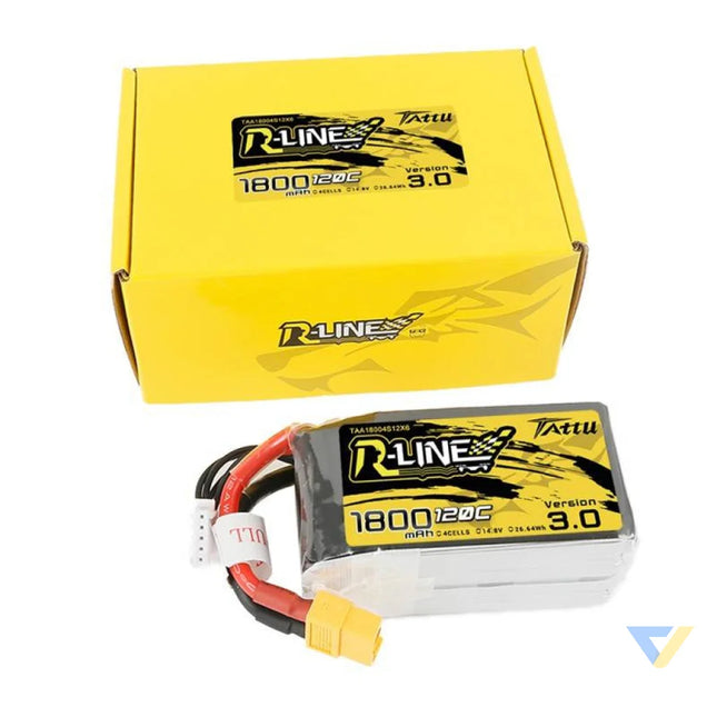 Battery Tattu R Line Version 3.0 1800mAh 14,8V 120C 4S1P XT60 Lithium and NiMH