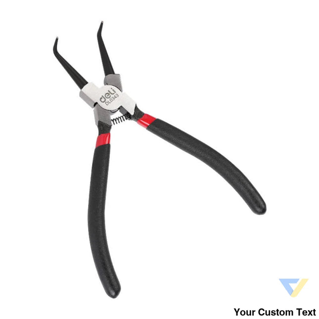 Bent Interior Circlip Pliers 7’’ Deli Tools EDL0343 (black) Pliers
