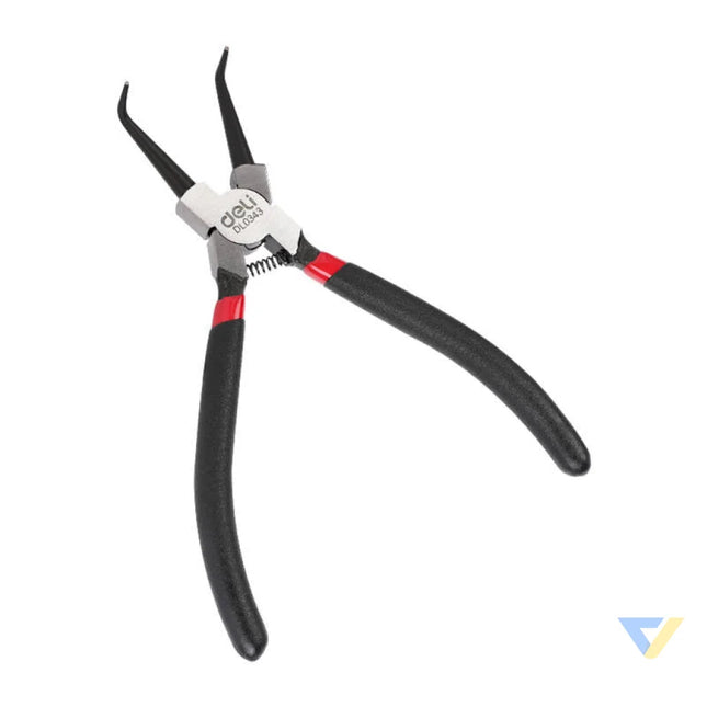 Bent Interior Circlip Pliers 7’’ Deli Tools EDL0343 (black) Pliers