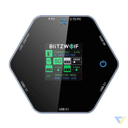 Blitzwolf 8in1 docking station BW TH16 USB 100W LCD Smart Display Docking stations