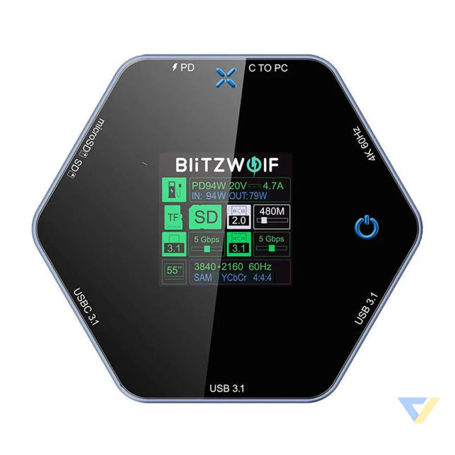 Blitzwolf 8in1 docking station BW TH16 USB 100W LCD Smart Display Docking stations
