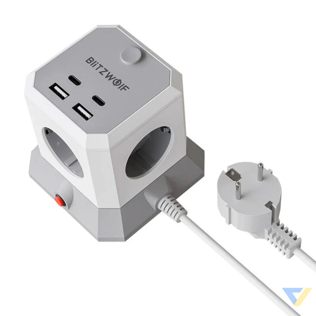 BlitzWolf BW EC1 4xAC 2xUSB A 2xUSB C Extender Power strips