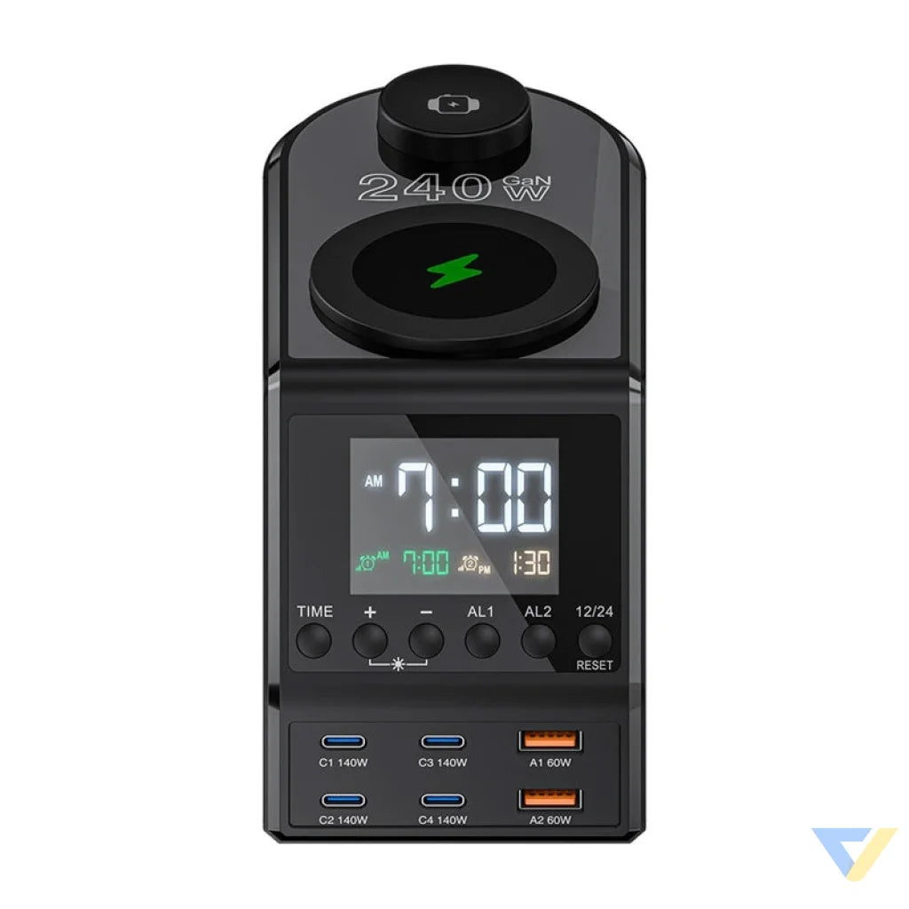 Blitzwolf BW-FW10 alarm clock with charger 2xUSB-A 4xUSB-C 240W mains chargers