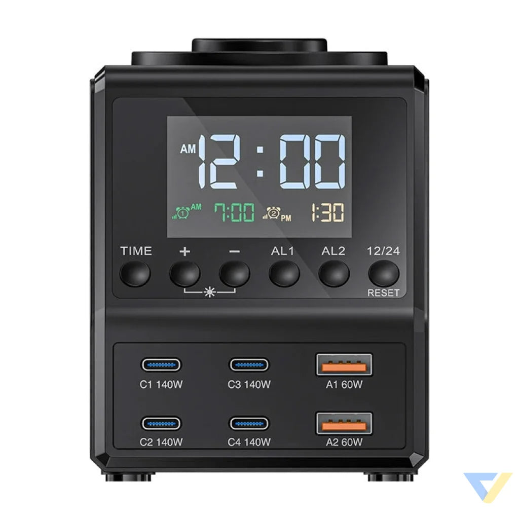 Blitzwolf BW-FW10 alarm clock with charger 2xUSB-A 4xUSB-C 240W mains chargers