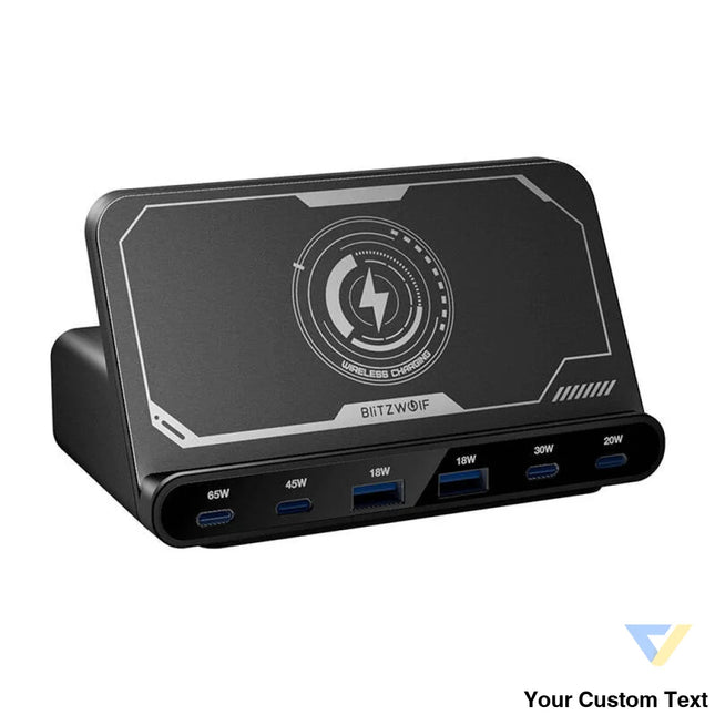 Blitzwolf BW S27 160W 2xUSB A 4xUSB C 15W wireless charger (black) mains chargers
