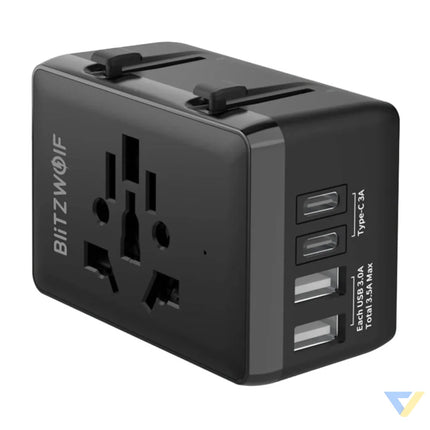 Blitzwolf BW-TA1 4-in-1 Travel Adapter 2xUSB + C + PD 20W Adapters connectors and converters