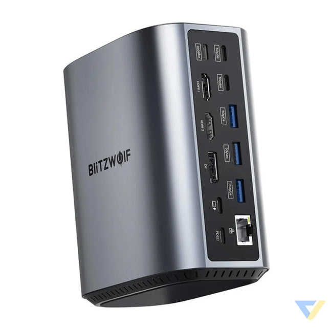 Blitzwolf BW TH15 17in1 Docking Station 2xHD + DP + 4xC + 3xUSB 3.0 + USB 3.1 + C 3.2 + C PD + RJ45 + micro SD + SD