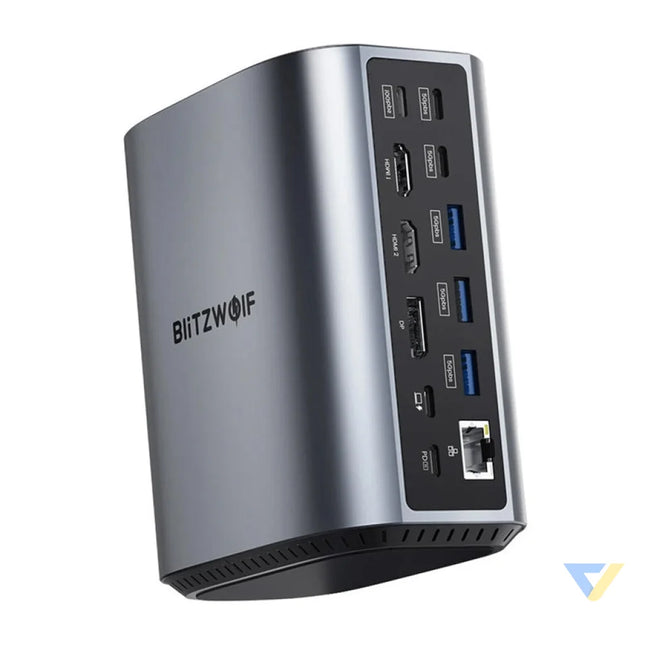 Blitzwolf BW TH15 17in1 Docking Station 2xHD + DP + 4xC + 3xUSB 3.0 + USB 3.1 + C 3.2 + C PD + RJ45 + micro SD + SD