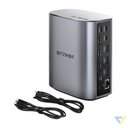 Blitzwolf BW TH15 17in1 Docking Station 2xHD + DP + 4xC + 3xUSB 3.0 + USB 3.1 + C 3.2 + C PD + RJ45 + micro SD + SD