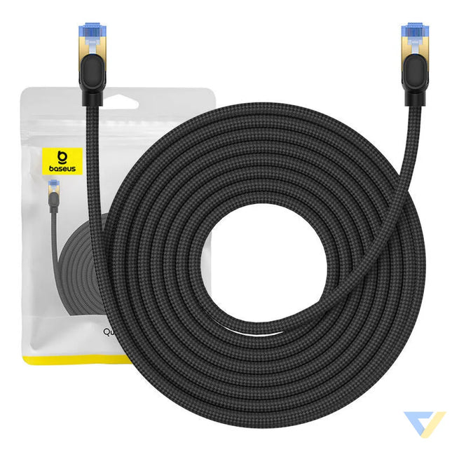 Braided network cable cat.7 Baseus Ethernet RJ45 10Gbps 10m (black) Network cables