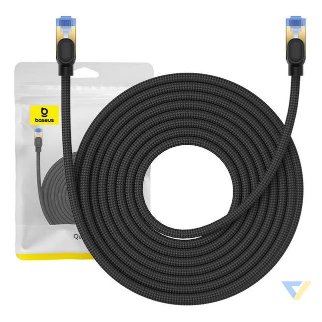 Braided network cable cat.7 Baseus Ethernet RJ45 10Gbps 10m (black) Network cables