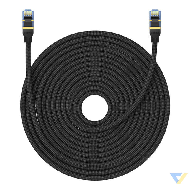 Braided network cable cat.7 Baseus Ethernet RJ45 10Gbps 25m (black) Network cables