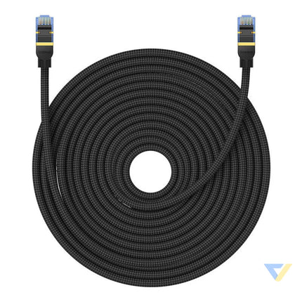 Braided network cable cat.7 Baseus Ethernet RJ45 10Gbps 25m (black) Network cables
