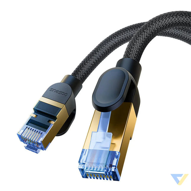 Braided network cable cat.7 Baseus Ethernet RJ45 10Gbps 25m (black) Network cables