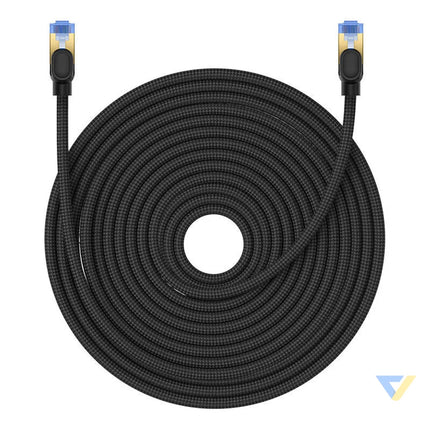 Braided network cable cat.7 Baseus Ethernet RJ45 10Gbps 25m (black) Network cables