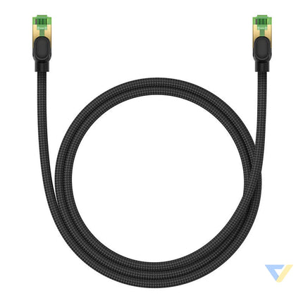 Braided network cable cat.8 Baseus Ethernet RJ45 40Gbps 1m (black) Network cables