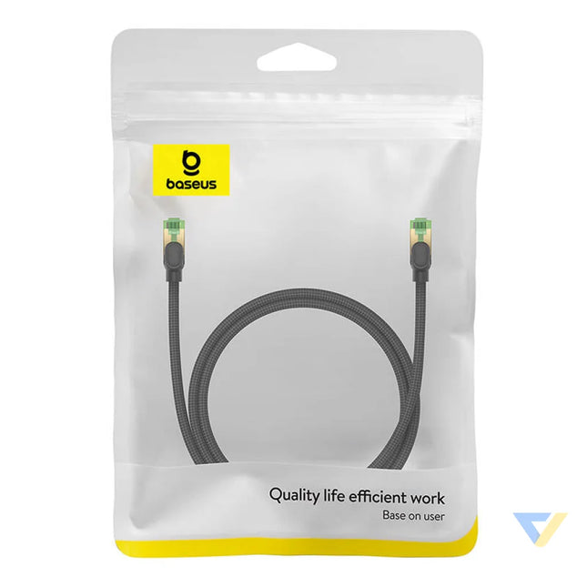Braided network cable cat.8 Baseus Ethernet RJ45 40Gbps 1m (black) Network cables