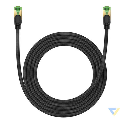 Braided network cable cat.8 Baseus Ethernet RJ45 40Gbps 2m (black) Network cables