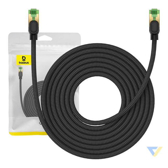 Braided network cable cat.8 Baseus Ethernet RJ45 40Gbps 8m (black) Network cables