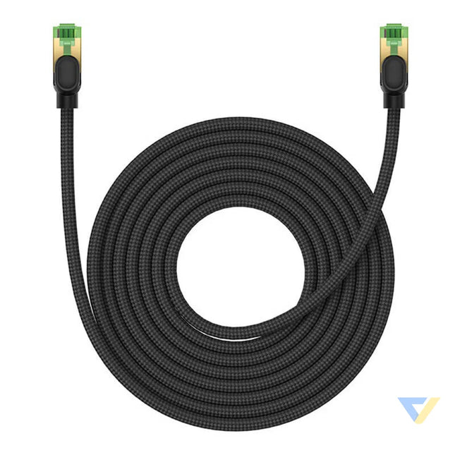 Braided network cable cat.8 Baseus Ethernet RJ45 40Gbps 8m (black) Network cables
