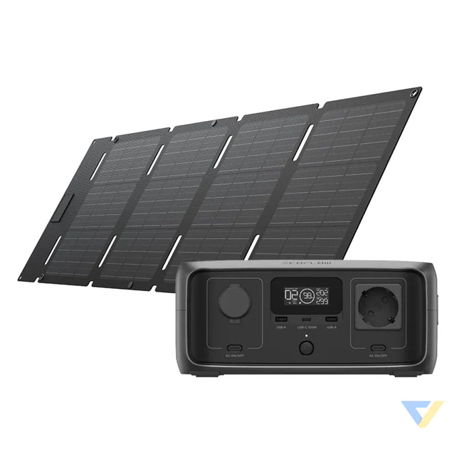 Bundle: Power Station EcoFlow RIVER 3 UPS + Solar Panel 45W USB-C Power stations