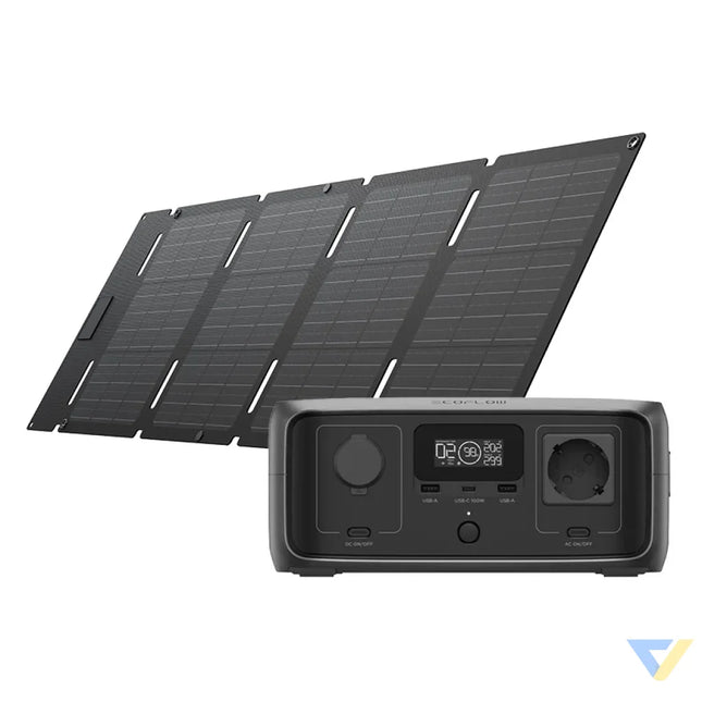Bundle: Power Station EcoFlow RIVER 3 UPS + Solar Panel 45W USB-C Power stations