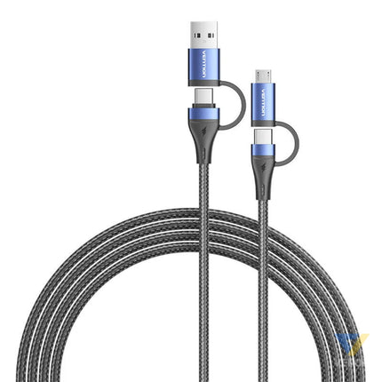 Cable 4in1 USB 2.0 Vention CTLLH 1m (black) Combo Cables
