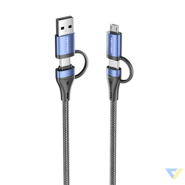 Cable 4in1 USB 2.0 Vention CTLLH 1m (black) Combo Cables