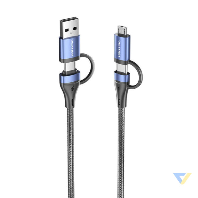 Cable 4in1 USB 2.0 Vention CTLLH 1m (black) Combo Cables