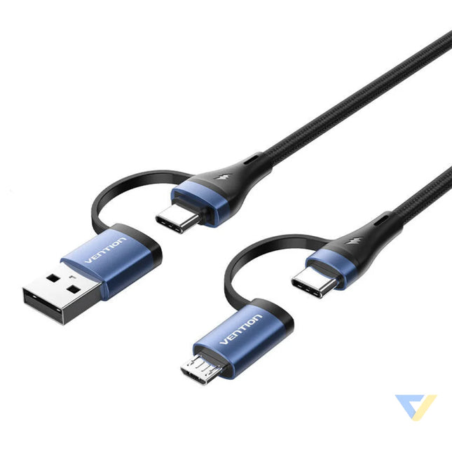 Cable 4in1 USB 2.0 Vention CTLLH 1m (black) Combo Cables