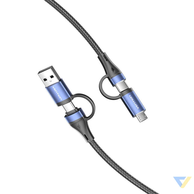 Cable 4in1 USB 2.0 Vention CTLLH 1m (black) Combo Cables
