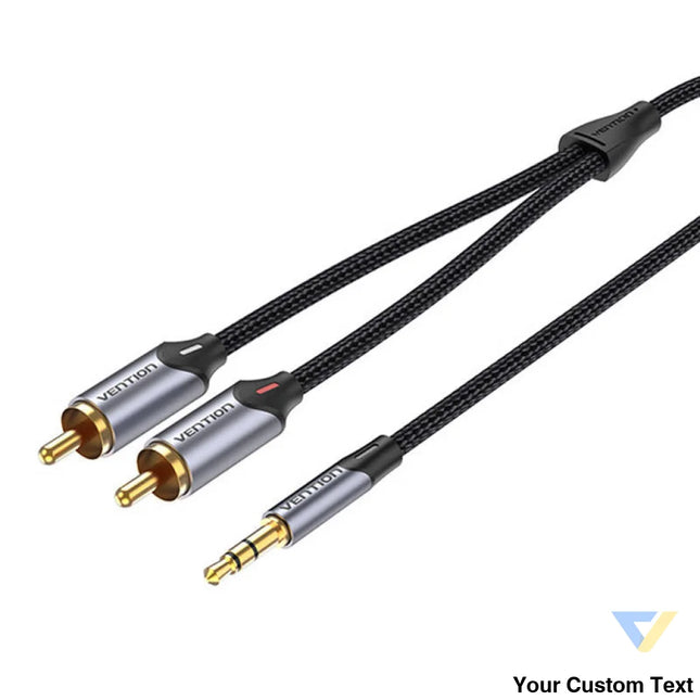 Cable Audio 2xRC to 3.5mm Vention BCNBL 10m (grey) Audio cables