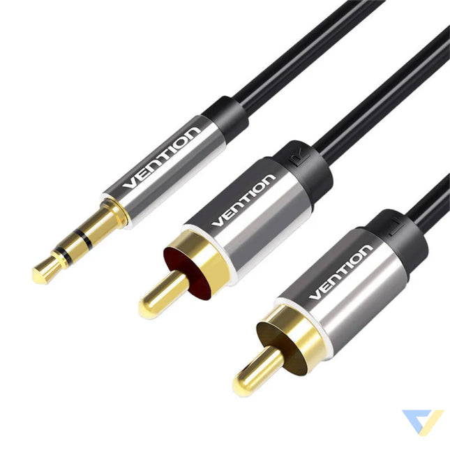 Cable Audio 2xRCA to 3.5mm Vention BCFBF 1m (black) Audio cables