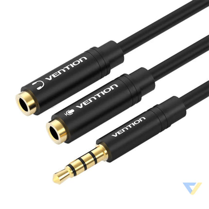 Cable Audio 3.5mm Male to 2x 3.5mm Female Vention BBVBY 0.3m (black) Audio cables
