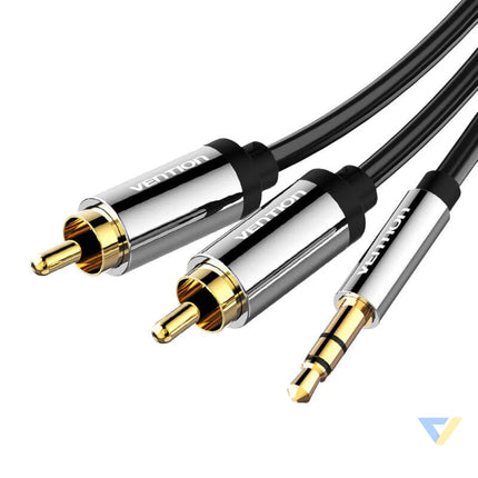 Cable Audio 3.5mm to 2x RCA Vention BCFBI 3m Black Audio cables
