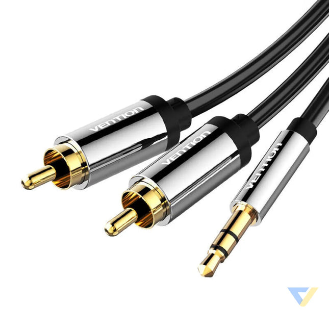 Cable Audio 3.5mm to 2x RCA Vention BCFBI 3m Black Audio cables