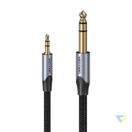Cable Audio 3.5mm TRS to 6.35mm Vention BAUHH 2m Gray Audio cables