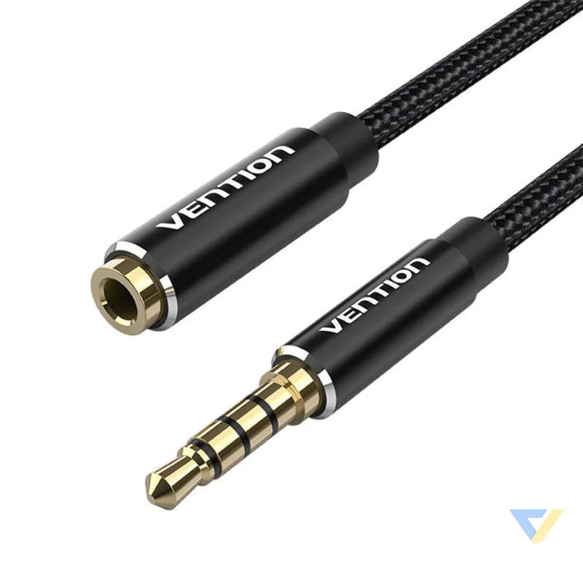 Cable Audio TRRS 3.5mm Male to 3.5mm Female Vention BHCBF 1m Black Audio cables