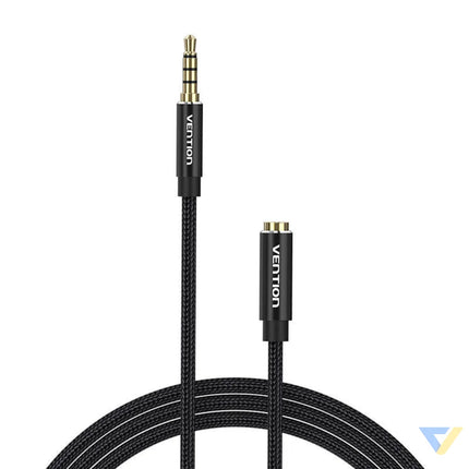Cable Audio TRRS 3.5mm Male to 3.5mm Female Vention BHCBF 1m Black Audio cables