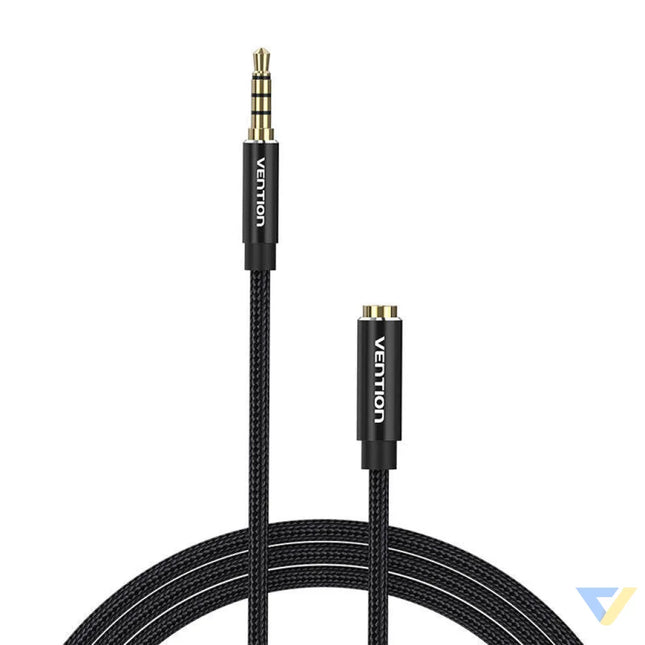 Cable Audio TRRS 3.5mm Male to 3.5mm Female Vention BHCBF 1m Black Audio cables