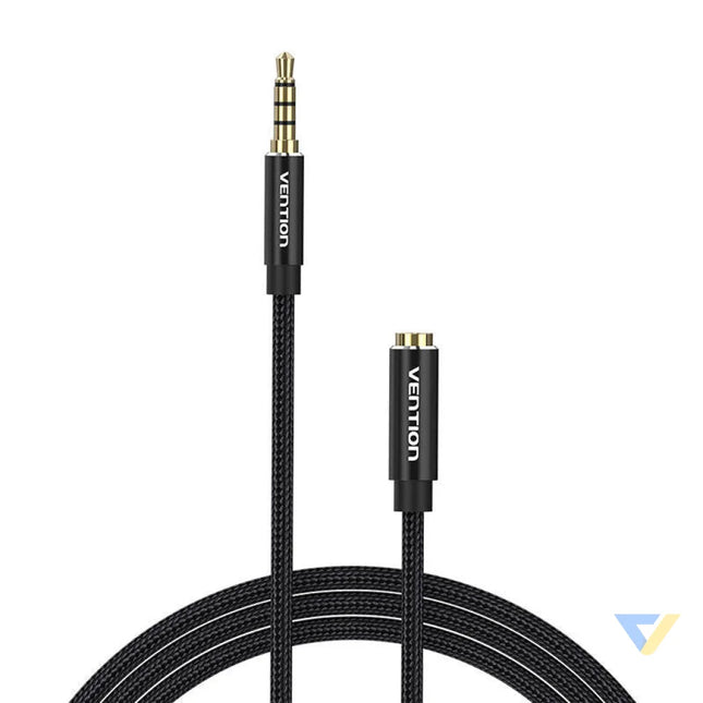 Cable Audio TRRS 3.5mm Male to 3.5mm Female Vention BHCBF 1m Black Audio cables