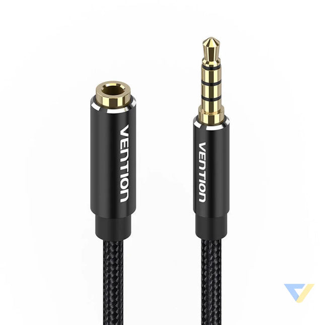 Cable Audio TRRS 3.5mm Male to 3.5mm Female Vention BHCBF 1m Black Audio cables