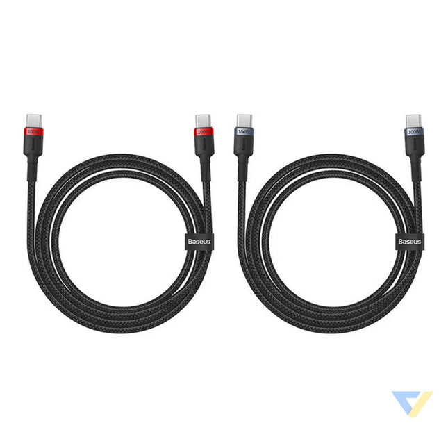 Cable Baseus Cafule USB C to USB C 100W,1m 2psc (Red Black Grey Black) USB C to USB C