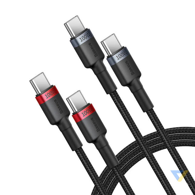 Cable Baseus Cafule USB C to USB C 100W,1m 2psc (Red Black Grey Black) USB C to USB C