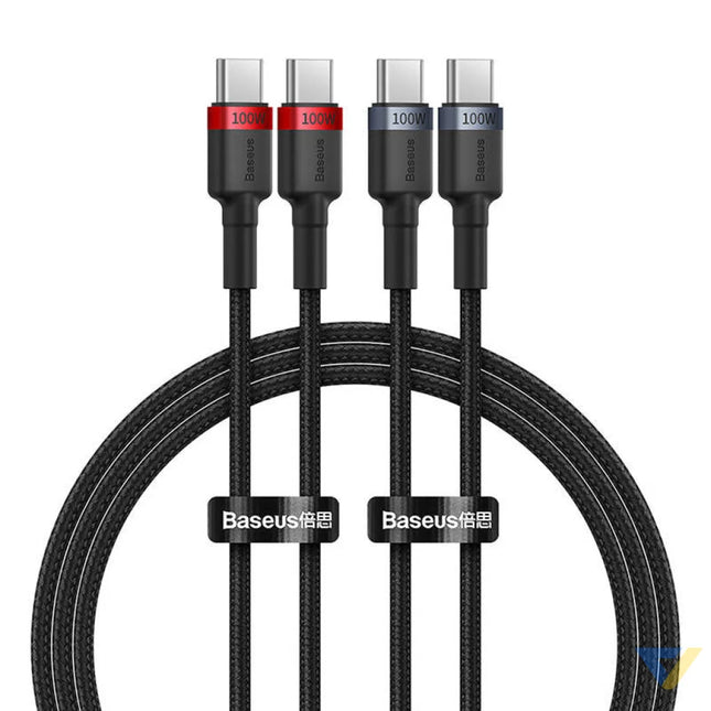 Cable Baseus Cafule USB C to USB C 100W,1m 2psc (Red Black Grey Black) USB C to USB C