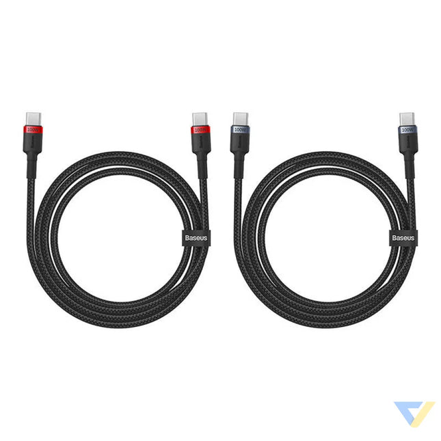 Cable Baseus Cafule USB C to USB C 100W,1m 2psc (Red Black Grey Black) USB C to USB C