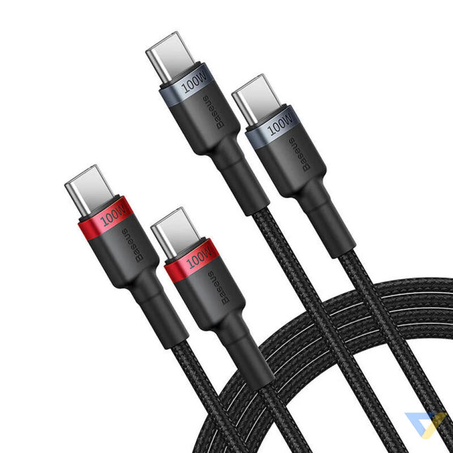 Cable Baseus Cafule USB C to USB C 100W,2m 2psc (Red Black Grey Black) USB C to USB C