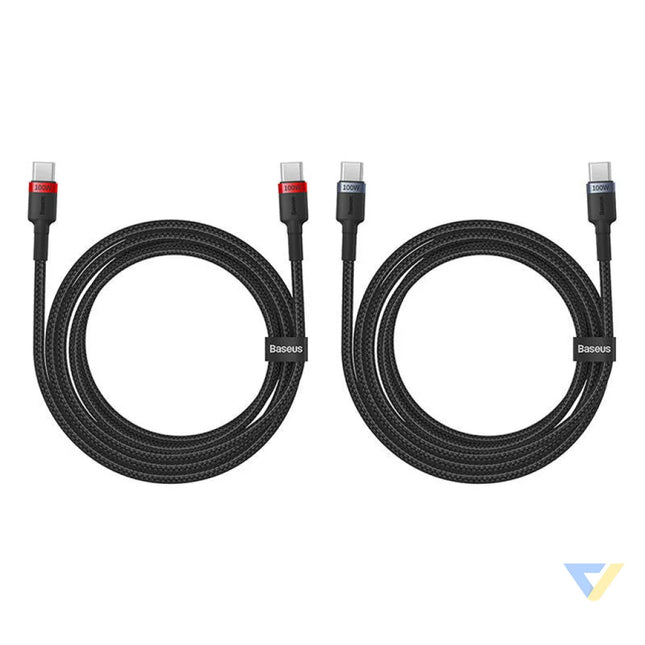 Cable Baseus Cafule USB C to USB C 100W,2m 2psc (Red Black Grey Black) USB C to USB C