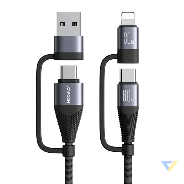 Cable Joyroom SA37 2T2 4in1 2C 1L 1A 60W 1.2m black USB to Lightning
